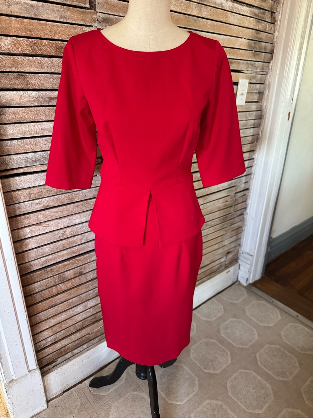 Custom Pinup Red Dress w Peplum